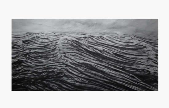 The Passage: pastel and pigments painting by French-Chilean artist Franco Salas Borquez depicting ocean waves in the storm.