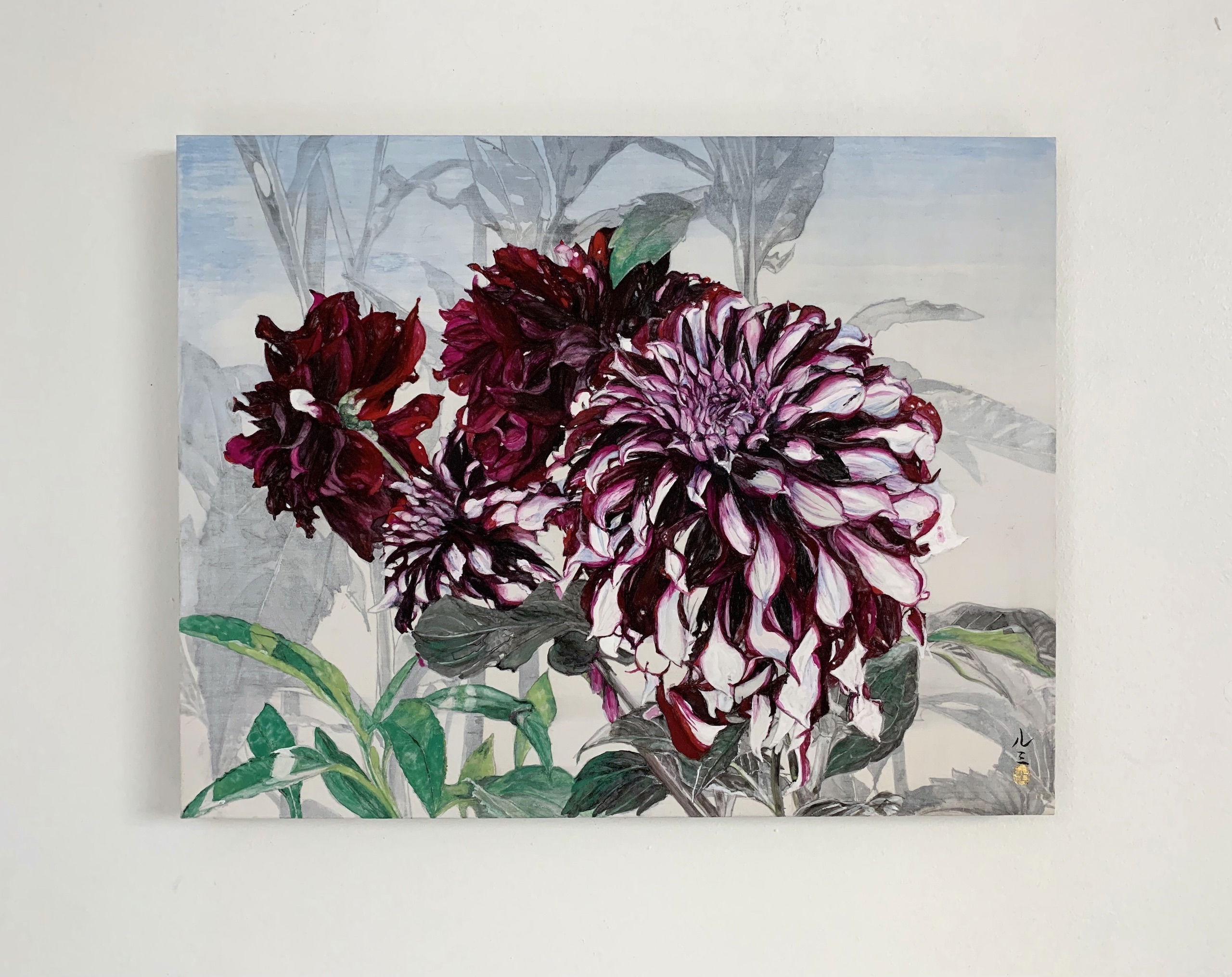 Monet' Dahlia | Contemporary painting by Lumi Mizutani for