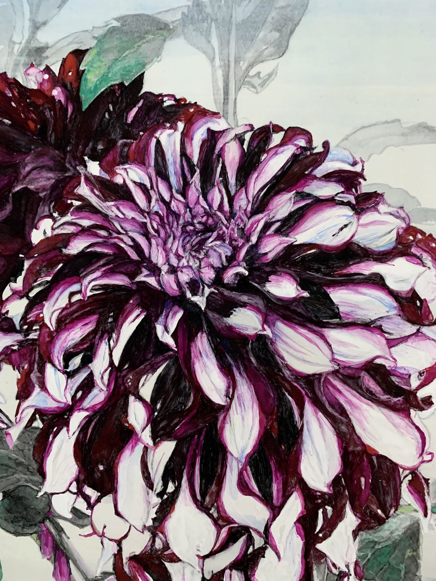 絵画　Dahlia Ruby Dahlia Art | Sondra Wampler | fine art